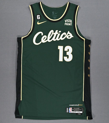 Men's Boston Celtics #13 Malcolm Brogdon 2022-23 Green City Edition No.6 Patch Stitched Basketball Jersey